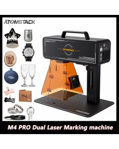 Atomstack M4 PRO double laser diode bleue laser infrarouge portable de bureau 2-en-1 machine de marquage laser